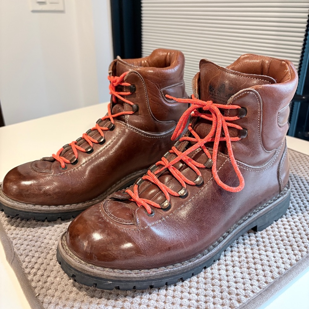 Rare! Adidas Brown Leather Hiking Boots, Made In Italy in 70s
